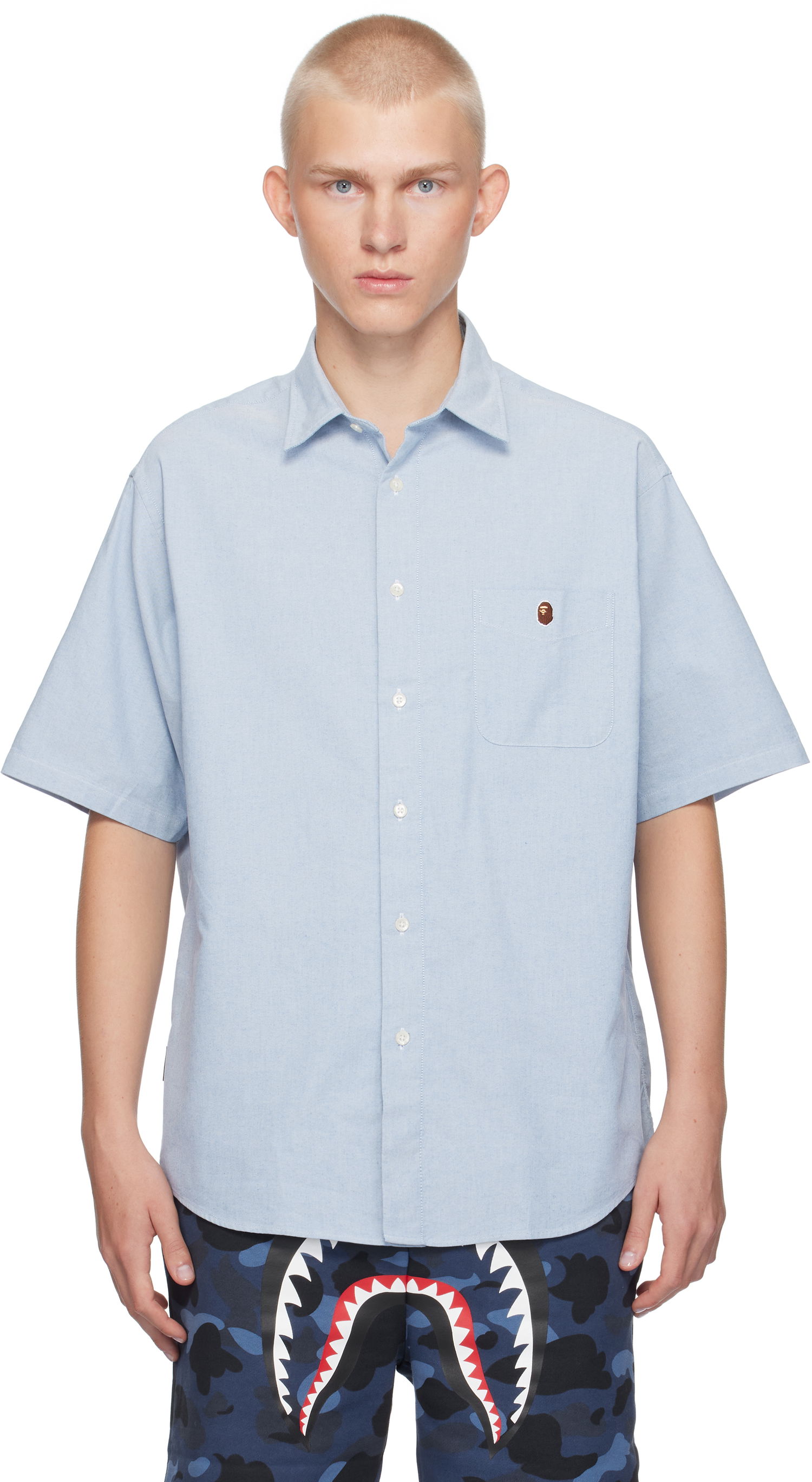 Риза BAPE Cordura Shirt Синьо | 001SRK301003M, 0
