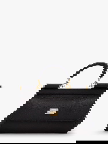 Дамска чанта Dolce & Gabbana Dolce & Gabbana Sicily Small Dauphine Leather Top Handle Bag Черно | BB7116B100180999, 0
