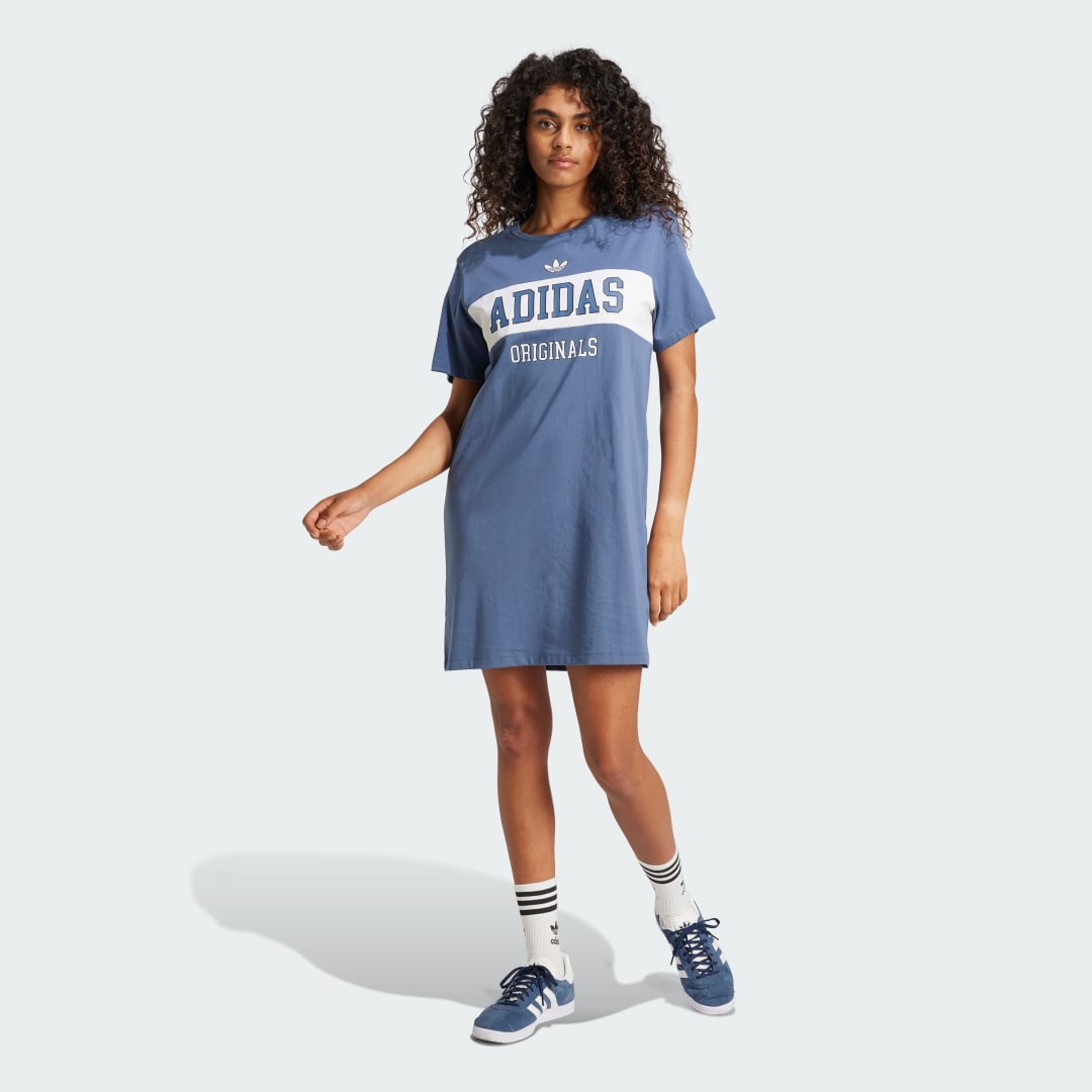 Pокля adidas Performance Adidas Originals T-Shirt Dress Синьо | IY9429, 0