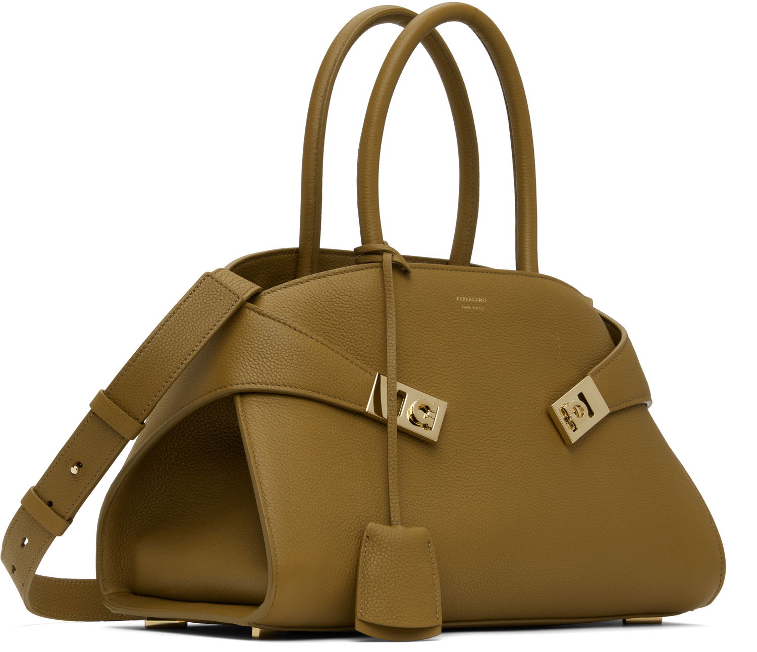 Дамска чанта FERRAGAMO Ferragamo Hug M Top Handle Bag Зелено | 777522, 1