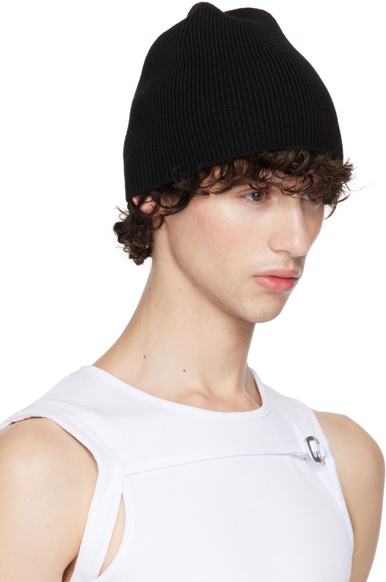 Шапка HELIOT EMIL Knit Beanie With Logo Trim Черно | PREAW24_16_107_BLK01, 1