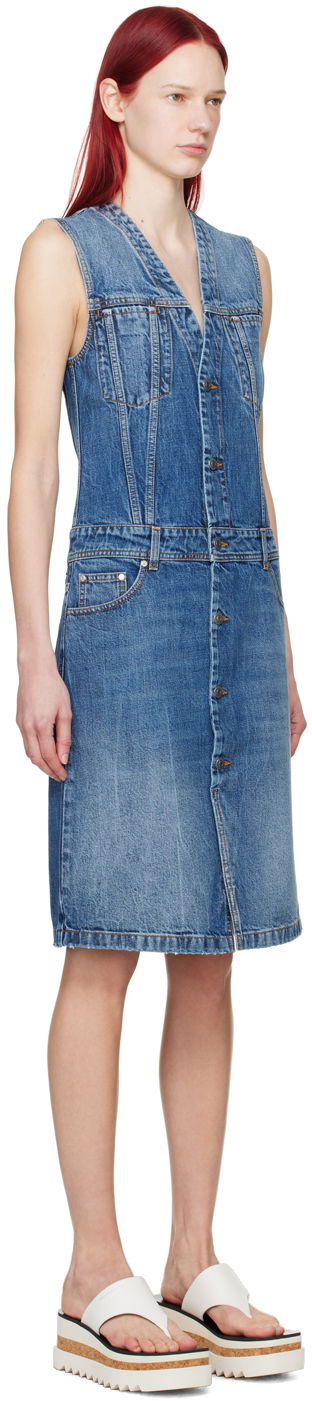 Pокля Stella McCartney Paneled Denim Midi Dress Синьо | 6D02763SPH69, 1