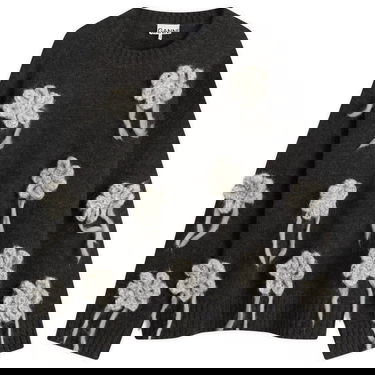 Пуловер GANNI GANNI Crochet Flowers Knitted Jumper Сиво | K2624-252, 1