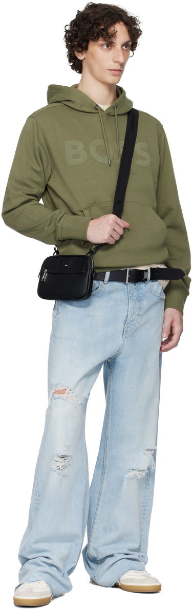 Чанта през рамо BOSS Pebble-Grained Faux-Leather Bag Черно | 50548031, 3