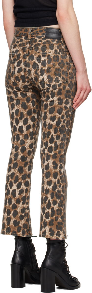 Дънки R13 R13 Leopard Print Kick Fit Jeans Кафяво | R13W0009-D278A, 2