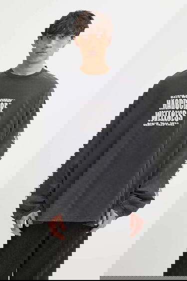 Тениска 032C 032C Hardcore Wellness Long-Sleeve T-Shirt Сиво | F25.URC.0274.050, 0