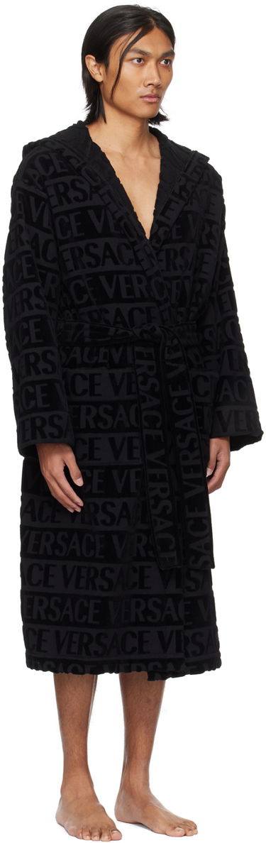 Пижама Versace Versace 'Versace' Allover Bathrobe Черно | 1010660_1A07545, 4