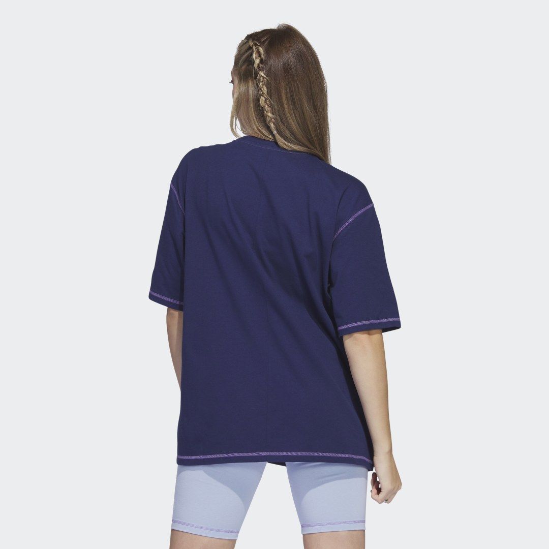 Тениска adidas Performance Sport Statement Boyfriend Pocket Тъмно синьо | IC1622, 1