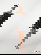 Faux Leather Off Shoulder Mini Dress