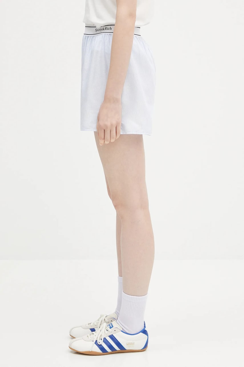 Къси панталони Sporty & Rich Sporty & Rich Serif Logo Oxford High Waist Shorts Синьо | SH015620300ST03, 1