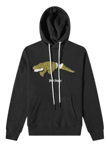 Суитчър Palm Angels Croccodile Popover Hoody Черно | PMBB058C99FLE0021055