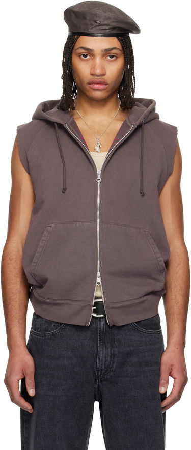 Суитчър OUR LEGACY Our Legacy Motor Sleeveless Zip-Up Hoodie Лилаво | M2256MF, 0