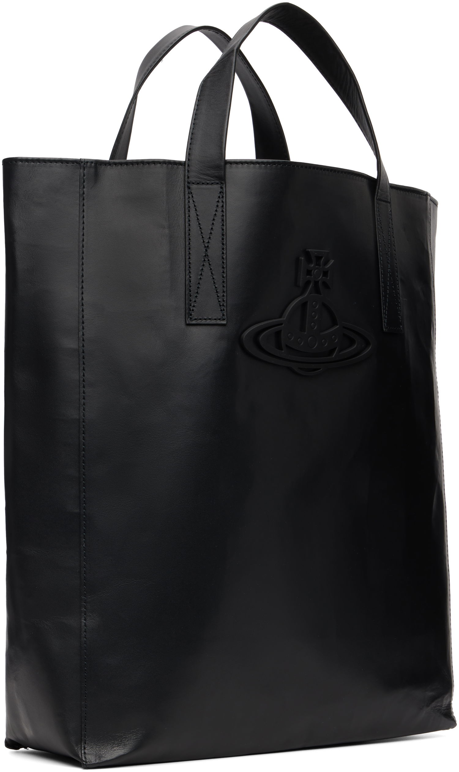 Голяма пазарска чанта Vivienne Westwood Vivienne Westwood Sarah Medium Leather Tote Черно | 4D02000BU-L00AN-, 1