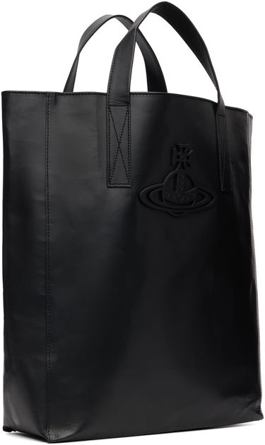 Голяма пазарска чанта Vivienne Westwood Vivienne Westwood Sarah Medium Leather Tote Черно | 4D02000BU-L00AN-, 1