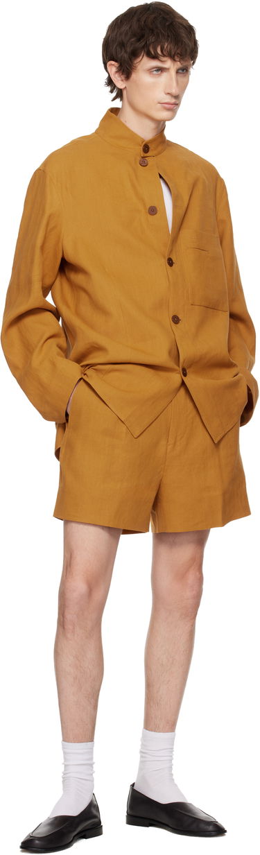 Риза ZEGNA Long Sleeve Standing Collar Button-Up Overshirt Оранжево
 | 973C59A9 SON95, 3