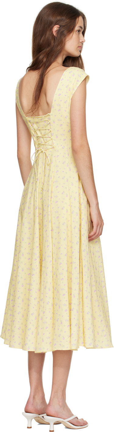 Pокля GUIZIO Guizio Leila Floral Midi Dress Жълто | P25404W085, 2