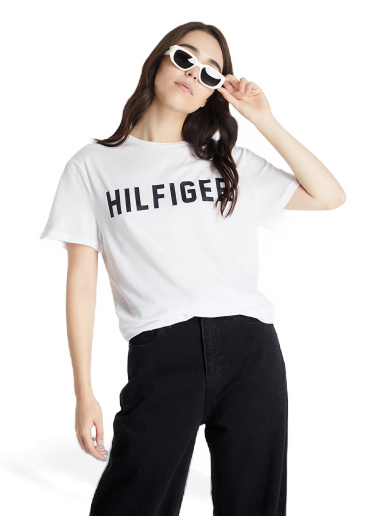 Тениска Tommy Hilfiger CN SS Tee Logo Бяло | UM0UM02011 YBR