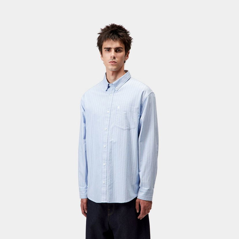 Риза Carhartt WIP Carhartt WIP Cassel Long Sleeve Shirt Синьо | I035327_7