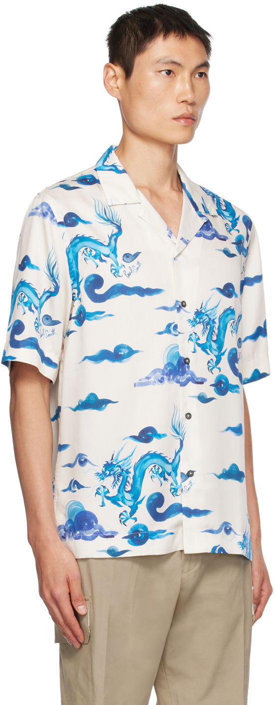 Риза Paul Smith Paul Smith Dragon Print Regular Shirt Бяло | M1R-905U-L02132-01, 1