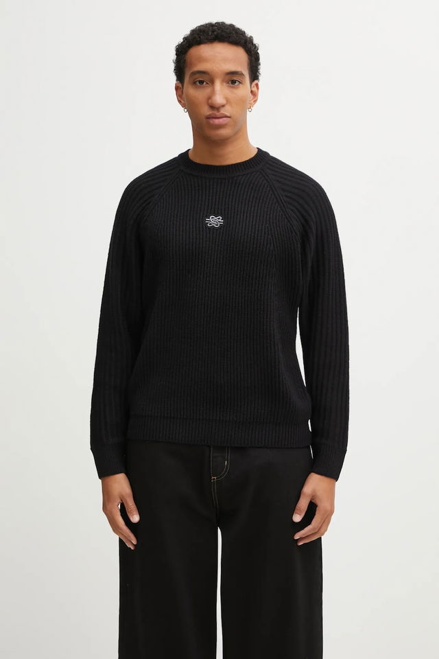 Ribbed Knit Raglan Sweater