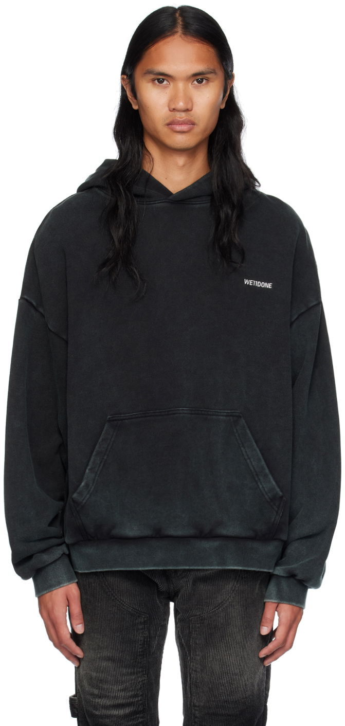 Суитчър We11done Raw Edge Hoodie by Черно | WD-TH2-24-809-U-BK, 0