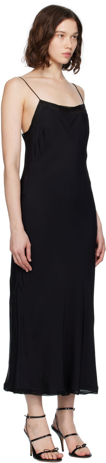 Pокля TOTEME TOTEME Satin Slip Midi Dress Черно | 252-WRD0186-FB0418, 1