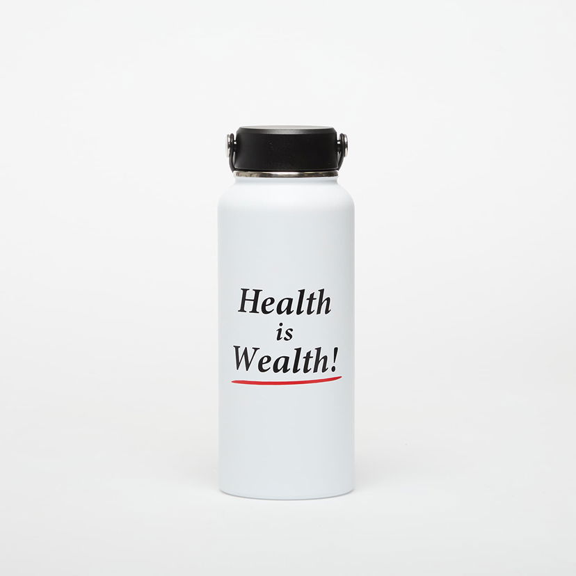 Бутилки за пиене Sporty & Rich Sporty & Rich Health is Wealth Water Bottle Бяло | AC039602006WH01