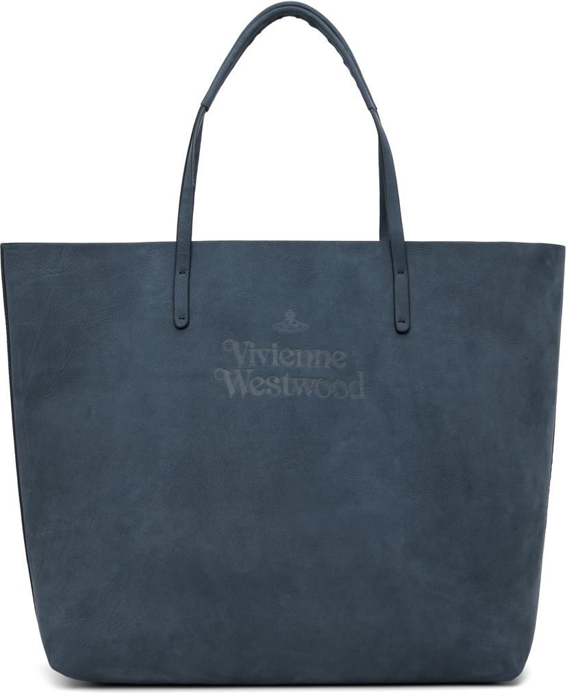 Голяма пазарска чанта Vivienne Westwood Vivienne Westwood Studio Shopper Tote Тъмно синьо | 4205007OU-L00CC-