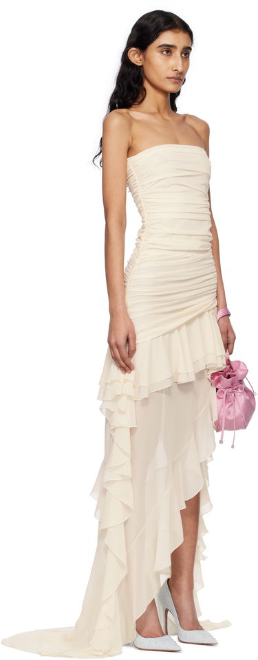 Pокля Blumarine Blumarine Jersey Bustier Maxi Dress with Ruffle Hem Черно | P522A624A, 4