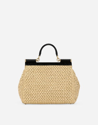 Дамска чанта Dolce & Gabbana Large Sicily Raffia Handbag Бежово | BB6002A2Y848S193, 3