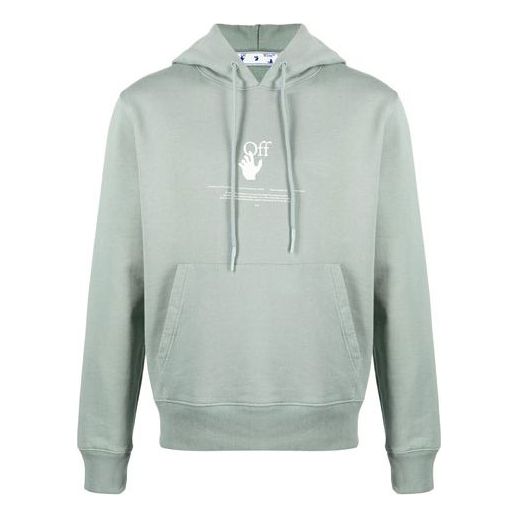 Суитчър Off-White Graffiti Logo Print Hoodie Зелено | OMBB034R21FLE0055041