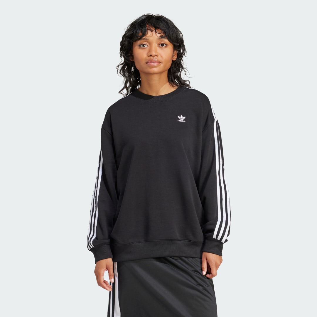Пуловер adidas Originals 3-Stripes Oversized Crewneck Черно | IU2423, 1