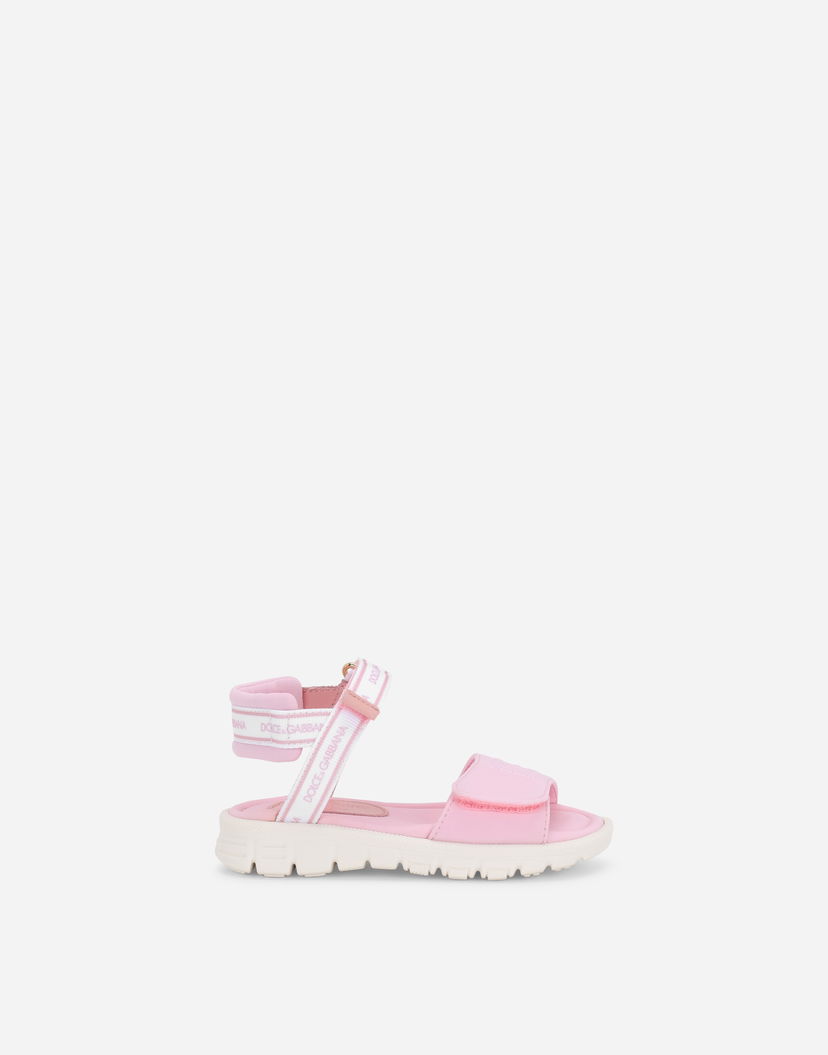 Кецове и обувки Dolce & Gabbana Technical Fabric Sandals With Dg Logo Розово | DL0068AY2338B405