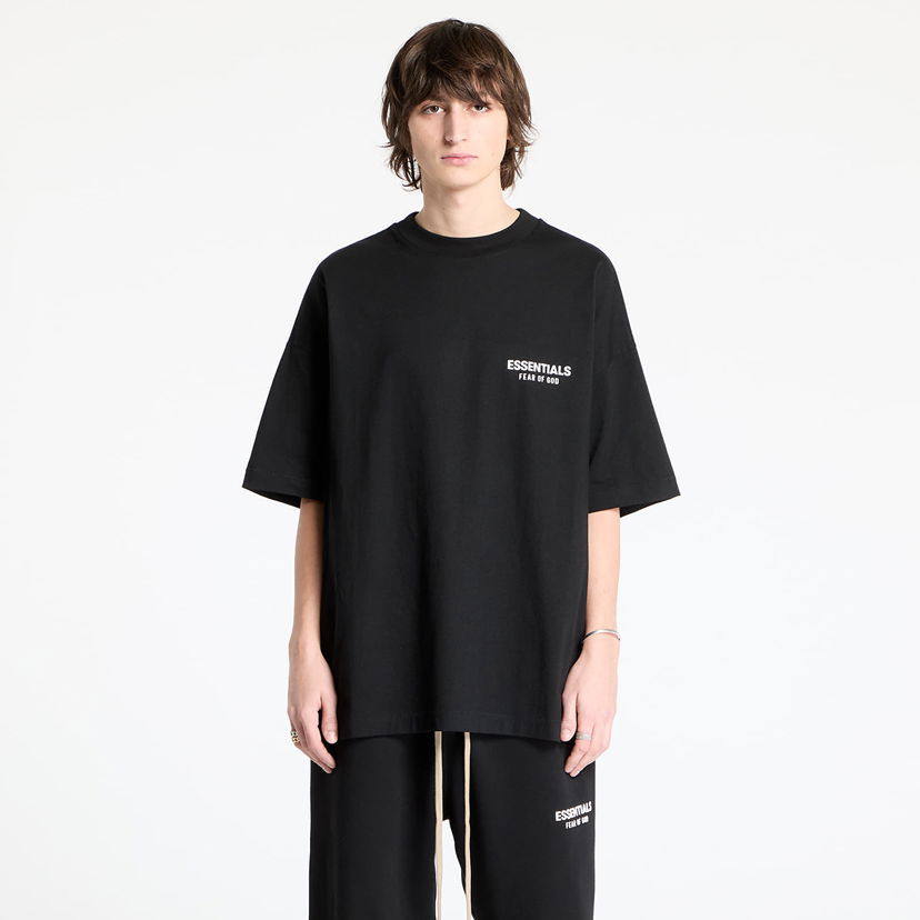 Тениска Fear of God Essentials Jersey Crewneck T-Shirt Black Черно | 125HO244360F-001