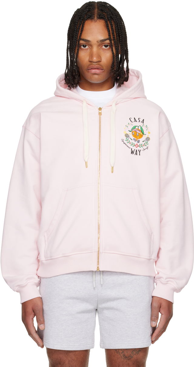 'Casa Way' Orange Mascot Zip Hoodie