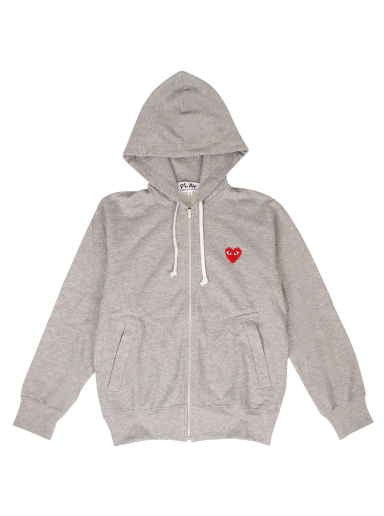 Суитчър Comme des Garçons Play Heart Zip Hoodie Сиво | AZ T168 051 1