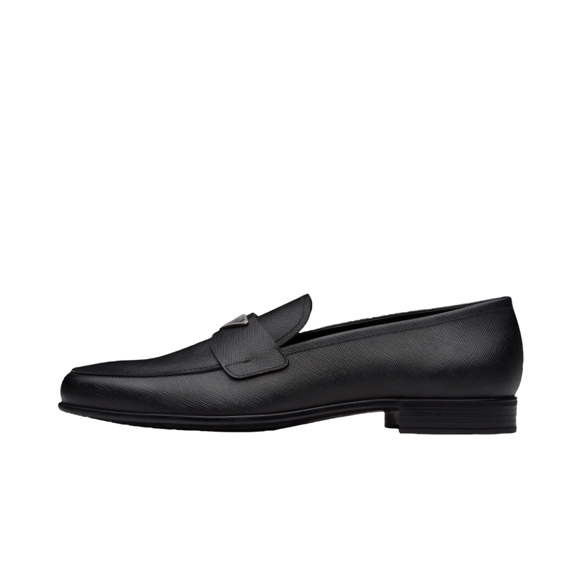 Кецове и обувки Prada Plaque Loafer Black Saffino Leather Черно | 2DB180_053_F0002_F_G001