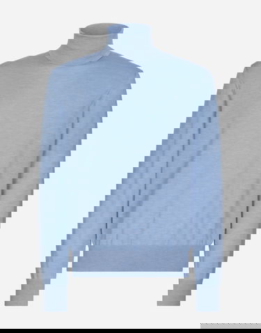 Пуловер Dolce & Gabbana Extra-fine Cashmere And Silk Turtleneck Sweater Синьо | GXL03TJDMS4B3784, 0