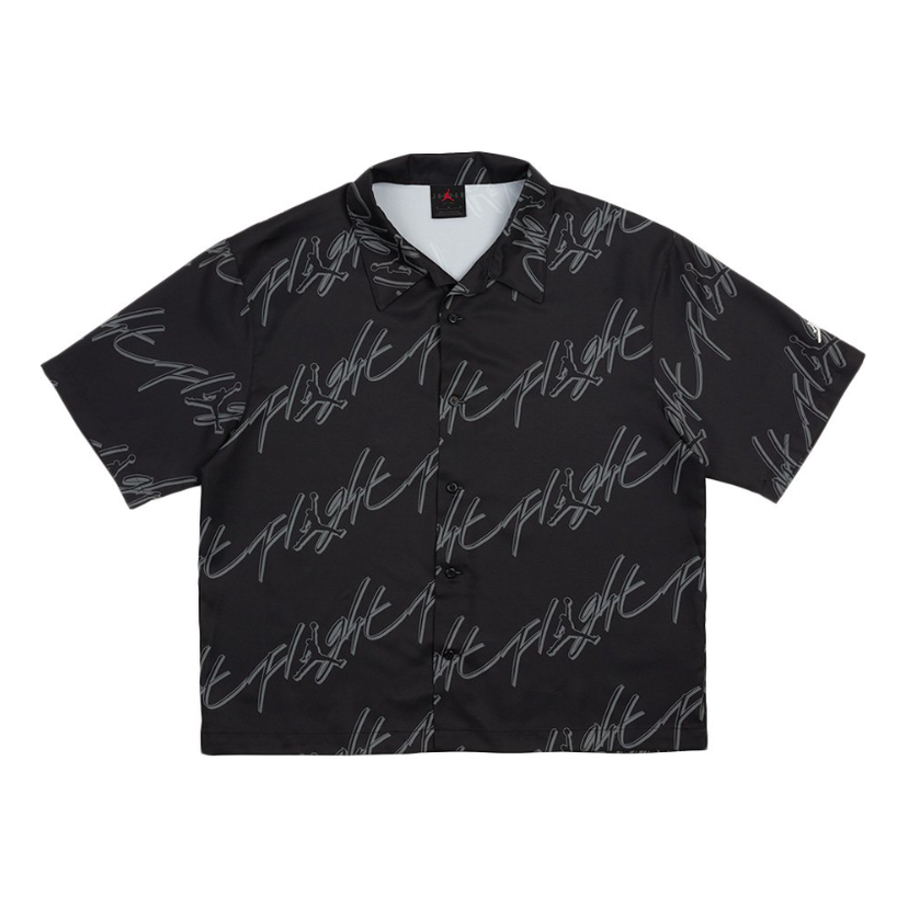 Риза Jordan Essentials Flight Patterned Button-Up Shirt Черно | FB7323-010