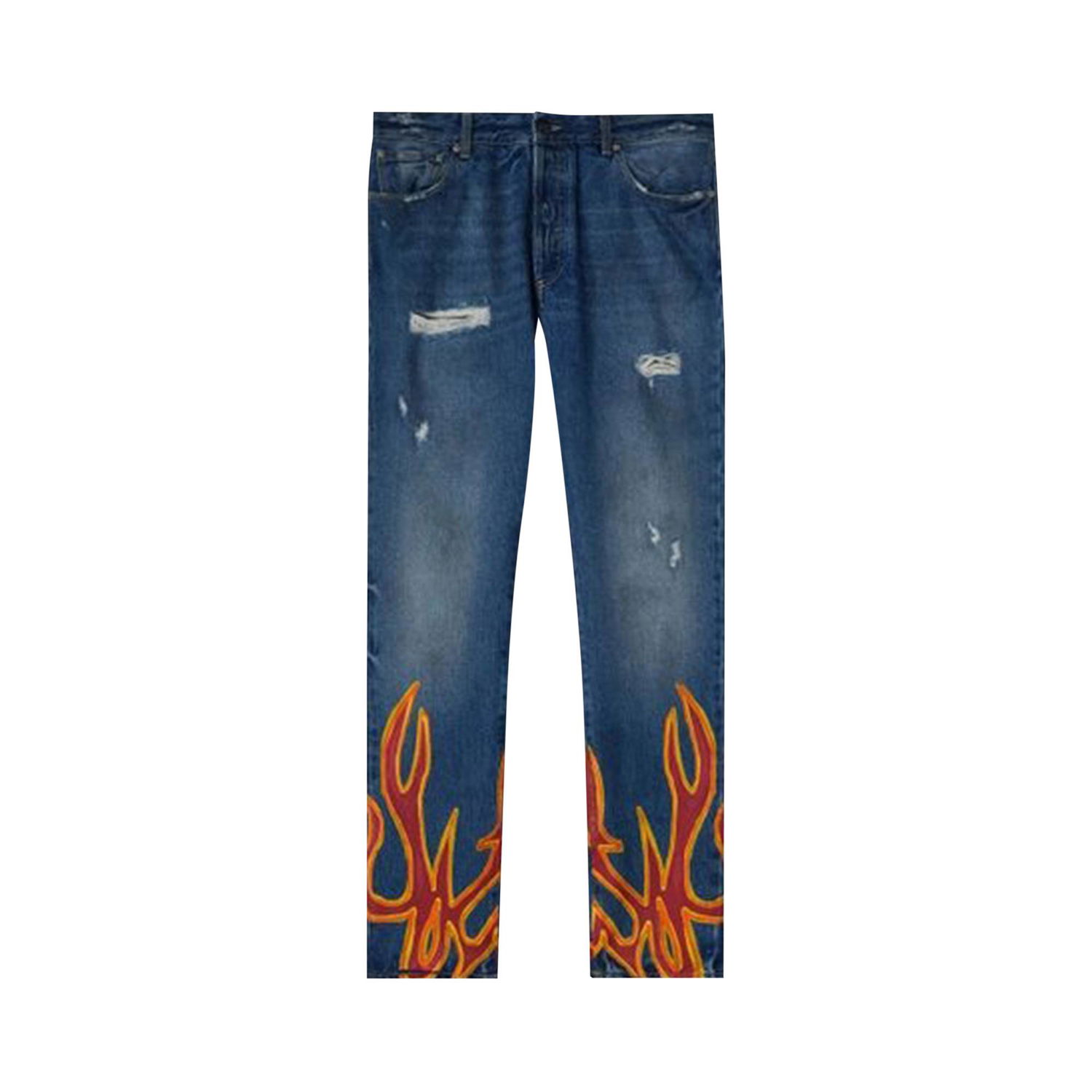 Дънки Palm Angels Burning Regular 5 Pocket Jeans Тъмно синьо | PMYA012F22DEN0074525, 1