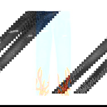 Дънки Palm Angels Burning Regular 5 Pocket Jeans Тъмно синьо | PMYA012F22DEN0074525, 1