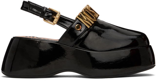 Moschino Maxi Lettering Wedge Mules