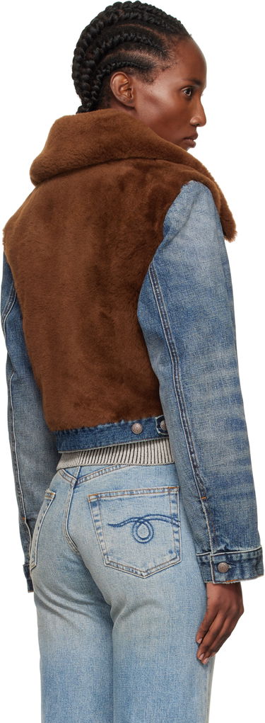 Яке R13 R13 Cropped Denim & Faux Fur Jacket Синьо | R13WD178-D246A, 2