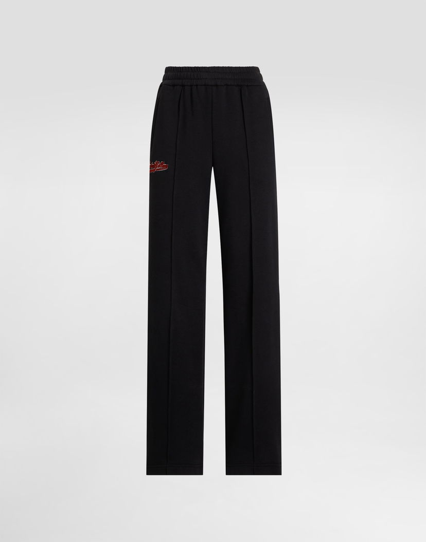 Спортни панталони Dolce & Gabbana Dolce & Gabbana Fleece Jogging Pants with Patch Черно | FTC93ZGDDAJN0000