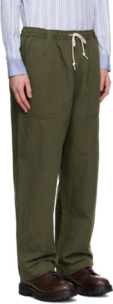 Карго панталони Comme des Garçons Comme des Garçons Homme Linen Herringbone Drawstring Trousers Зелено | HO-P019-051, 1