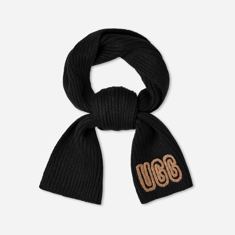 Шал UGG Chunky Knit Ribbed Scarf Черно | 102787-BLK, 0