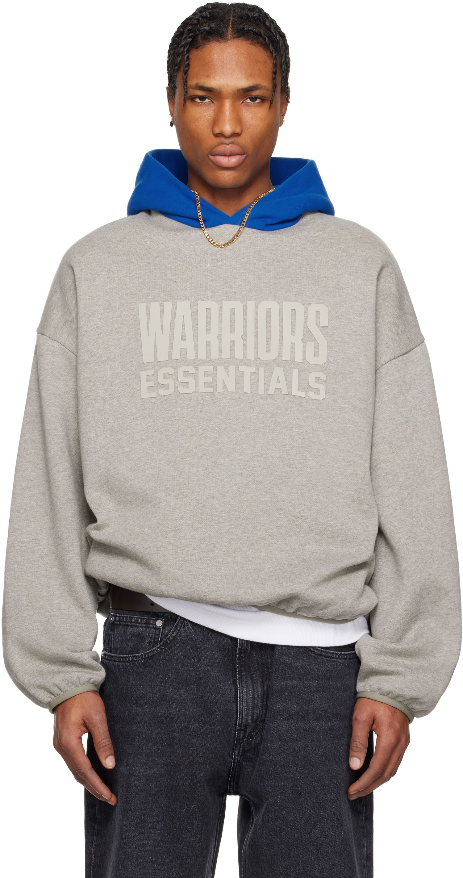 Суитчър Fear of God Fear of God ESSENTIALS NBA Warriors Pull Over Hoodie Сиво | 192AL246502F, 0