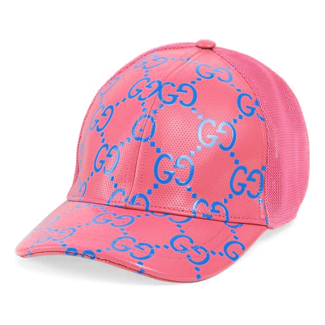 Шапка с козирка Gucci GG Leather Baseball Hat Розово | 728853-4HAWH-8972