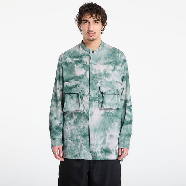 Y-3 Ut Aop Tie-Dye Band Collar Overshirt with Pockets