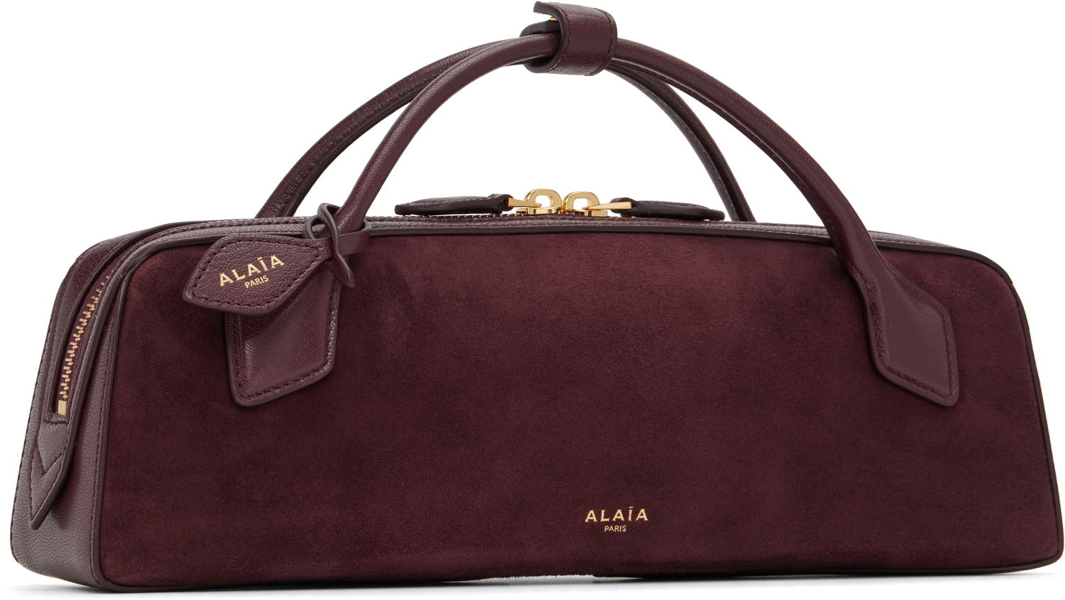 Дамска чанта Alaïa ALAÏA 'Le Teckel' Suede Clutch Bag Бургунди | AA1S06026CA577, 1
